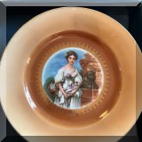 P17. Decorative gold rimmed plate with woman motif - Austria 9.5” - $24 